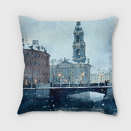 Подушка квадратная Зимний Питер / 3D-принт – фото 1