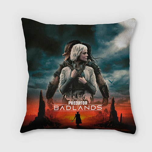 Подушка квадратная Главные герои Хищник планета смерти / 3D-принт – фото 1