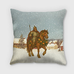 Подушка квадратная Богатырь на коне 2026, цвет: 3D-принт