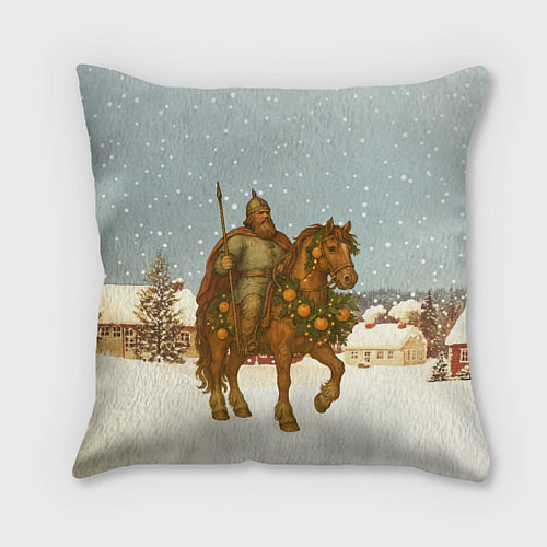 Подушка квадратная Богатырь на коне 2026 / 3D-принт – фото 1