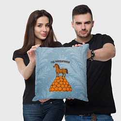 Подушка квадратная Год мандаринов 2026, цвет: 3D-принт — фото 2