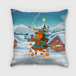 Подушка квадратная Лошадь в национальном костюме