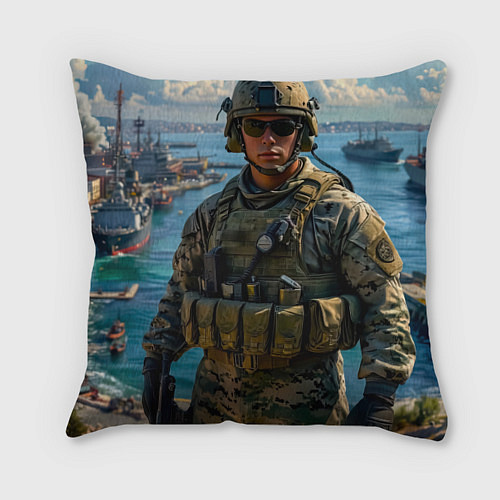 Подушка квадратная Страж морской гавани / 3D-принт – фото 1