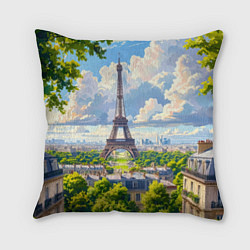 Подушка квадратная Эйфелева башня в сердце Парижа, цвет: 3D-принт