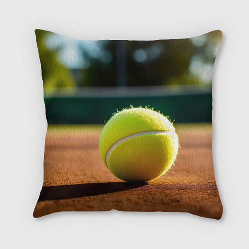 Подушка квадратная Теннисный мяч на закате / 3D-принт – фото 1