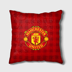Подушка квадратная Manchester United цвета 3D-принт — фото 1