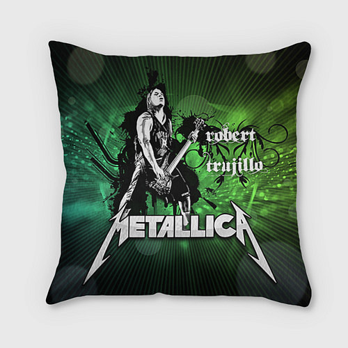 Подушка квадратная Metallica: Robert Trujillo / 3D-принт – фото 1