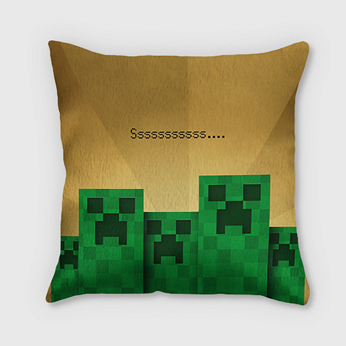 Подушка квадратная Minecraft Sssss / 3D-принт – фото 1