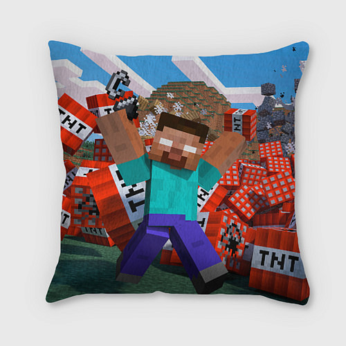 Подушка квадратная Minecraft Man / 3D-принт – фото 1