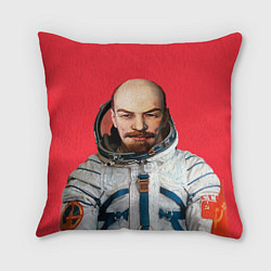 Подушка квадратная Ленин космонавт, цвет: 3D-принт