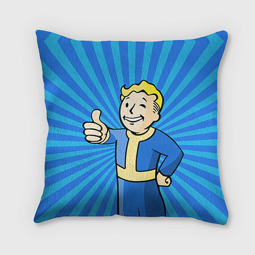 Подушка квадратная Fallout Blue / 3D-принт – фото 1