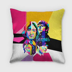 Подушка квадратная The Beatles: Poly-art, цвет: 3D-принт