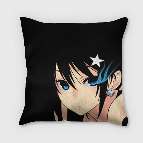 Подушка квадратная Black Rock Shooter - глаза Мато Курои / 3D-принт – фото 1