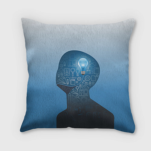 Подушка квадратная Умный студент / 3D-принт – фото 1