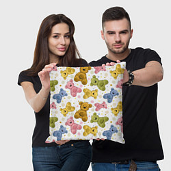 Подушка квадратная Любимые медвежата, цвет: 3D-принт — фото 2