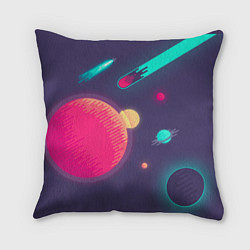 Подушка квадратная Космос, цвет: 3D-принт