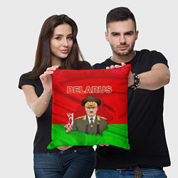 Подушка квадратная Александр Лукашенко - Беларусь, цвет: 3D-принт — фото 2