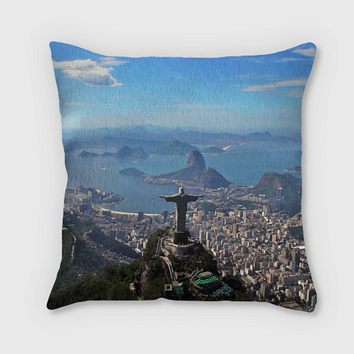 Подушка квадратная Рио-де-Жанейро / 3D-принт – фото 1