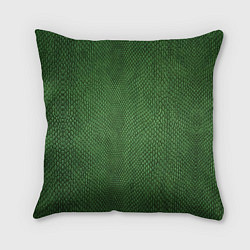Подушка квадратная Змеиная зеленая кожа, цвет: 3D-принт