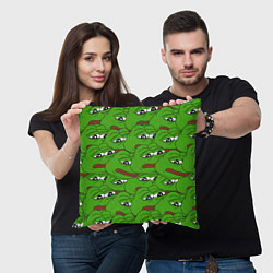 Подушка квадратная Sad frogs, цвет: 3D-принт — фото 2