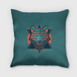 Подушка квадратная Геометрический волк, цвет: 3D-принт