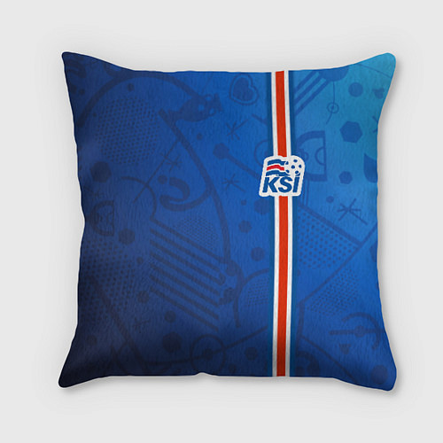 Подушка квадратная Сборная Исландии по футболу / 3D-принт – фото 1