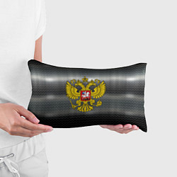 Подушка-антистресс Герб России на металлическом фоне, цвет: 3D-принт — фото 2