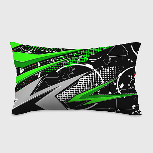 Подушка-антистресс Black and green corners / 3D-принт – фото 1