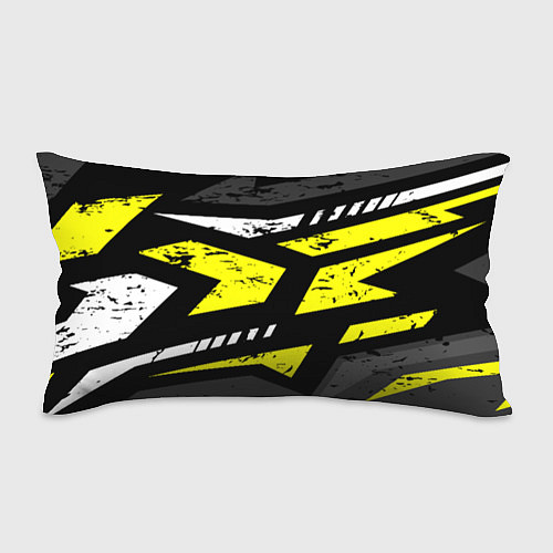 Подушка-антистресс Black yellow abstract sport style / 3D-принт – фото 1