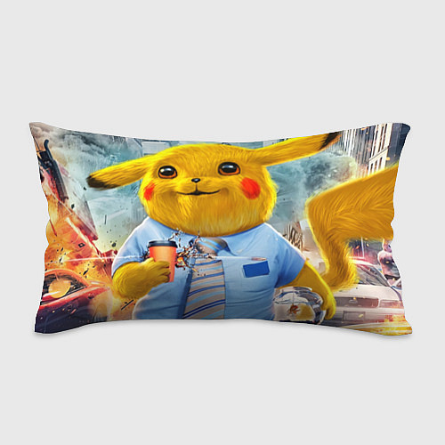 Подушка-антистресс PIKACHI PIKA PIKA GUY ПИКАЧУ ПЬЁТ КОФЕ / 3D-принт – фото 1