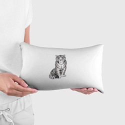 Подушка-антистресс Сидящая белая тигрица, цвет: 3D-принт — фото 2