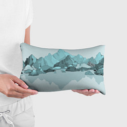 Подушка-антистресс Голубой горный пейзаж с темно-серыми тенями, цвет: 3D-принт — фото 2