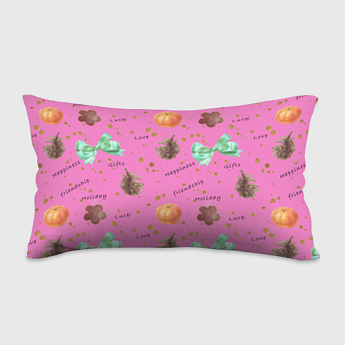 Подушка-антистресс Розовый принт к любому зимнему празднику, с позити / 3D-принт – фото 1