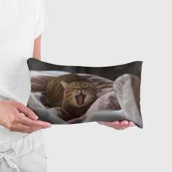 Подушка-антистресс Зевающий кот на кровати, цвет: 3D-принт — фото 2