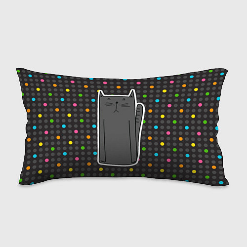 Подушка-антистресс Черный длинный котик / 3D-принт – фото 1