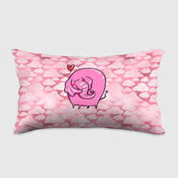 Подушка-антистресс Розовый влюбленный слон, цвет: 3D-принт