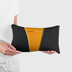 Подушка-антистресс Mens style мужской стиль - чёрный с оранжевым, цвет: 3D-принт — фото 2