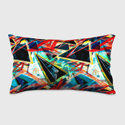 Подушка-антистресс Яркий абстрактный узор с неоновыми штрихами, цвет: 3D-принт