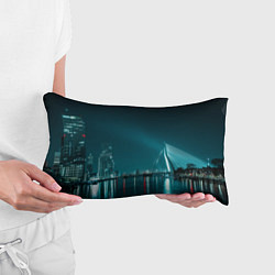Подушка-антистресс Неоновый мост и город - Светло-синий, цвет: 3D-принт — фото 2