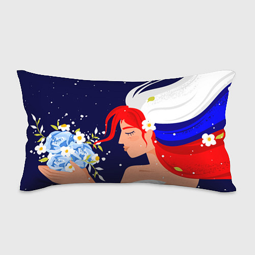 Подушка-антистресс Русская девушка с триколором на волосах / 3D-принт – фото 1