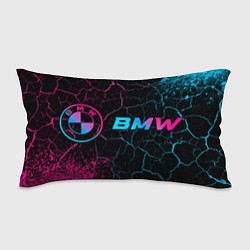 Подушка-антистресс BMW - neon gradient: надпись и символ, цвет: 3D-принт