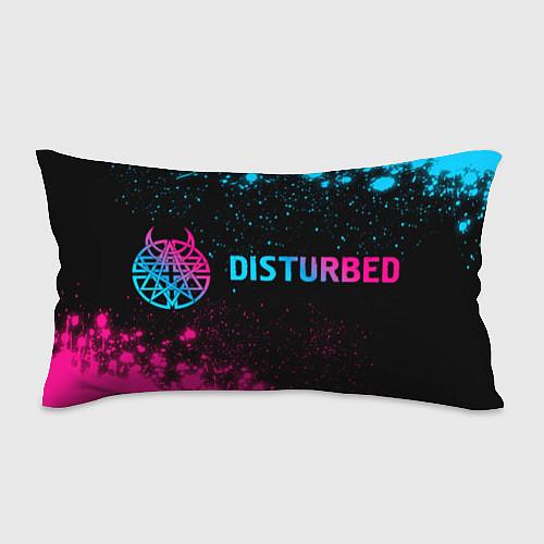 Подушка-антистресс Disturbed - neon gradient: надпись и символ / 3D-принт – фото 1