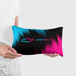 Подушка-антистресс Chevrolet - neon gradient: надпись и символ, цвет: 3D-принт — фото 2