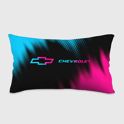 Подушка-антистресс Chevrolet - neon gradient: надпись и символ / 3D-принт – фото 1