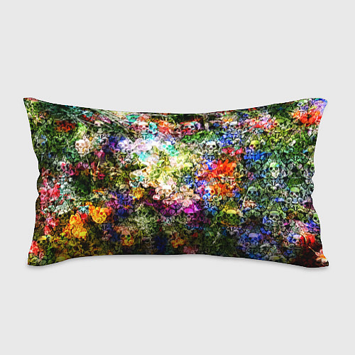 Подушка-антистресс Цветы на черепах / 3D-принт – фото 1
