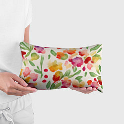 Подушка-антистресс Романтичные акварельные цветы, цвет: 3D-принт — фото 2