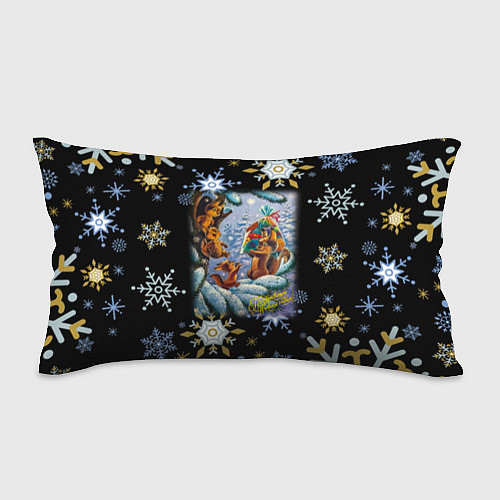 Подушка-антистресс Новый год белка с бельчатами / 3D-принт – фото 1