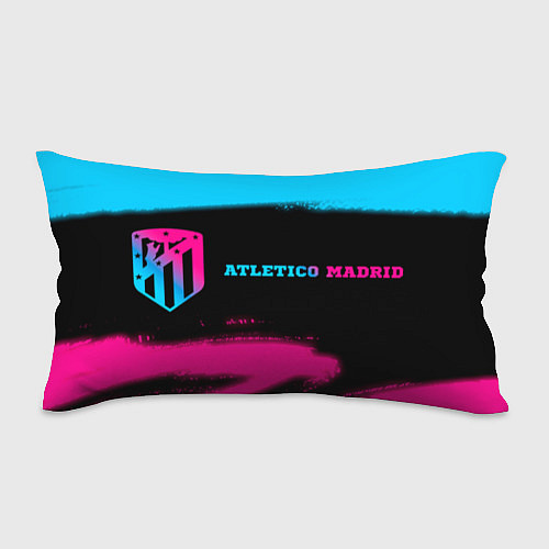 Подушка-антистресс Atletico Madrid - neon gradient: надпись и символ / 3D-принт – фото 1