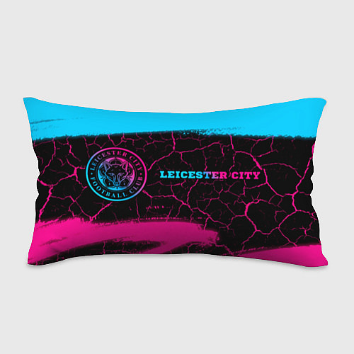 Подушка-антистресс Leicester City - neon gradient: надпись и символ / 3D-принт – фото 1