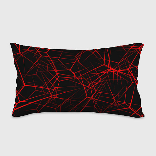 Подушка-антистресс Красные линии на черном фоне / 3D-принт – фото 1